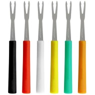 Jogo 6 Garfos 13,5cm Para Petisco Coloridos